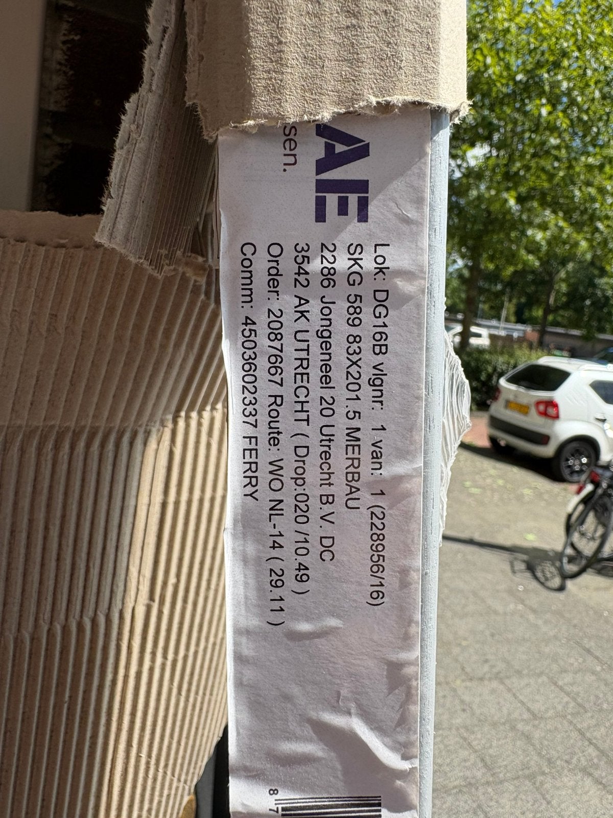 Balkon/tuindeur merbau 201,5 x 83  4 dik, Ophalen of Verzenden, Zo goed als nieuw, Minder dan 5 meter, Overige typen