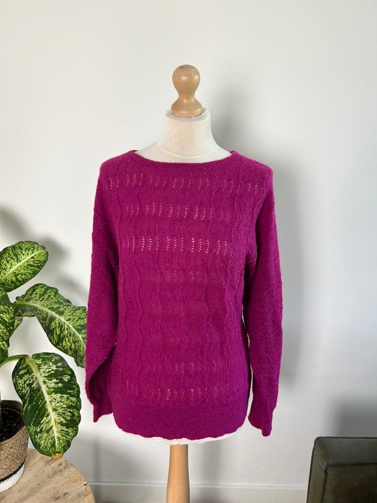 King Louie maat L mooie warme fuchsia roze trui 3504, Kleding | Dames, Truien en Vesten, Maat 42/44 (L), Ophalen of Verzenden