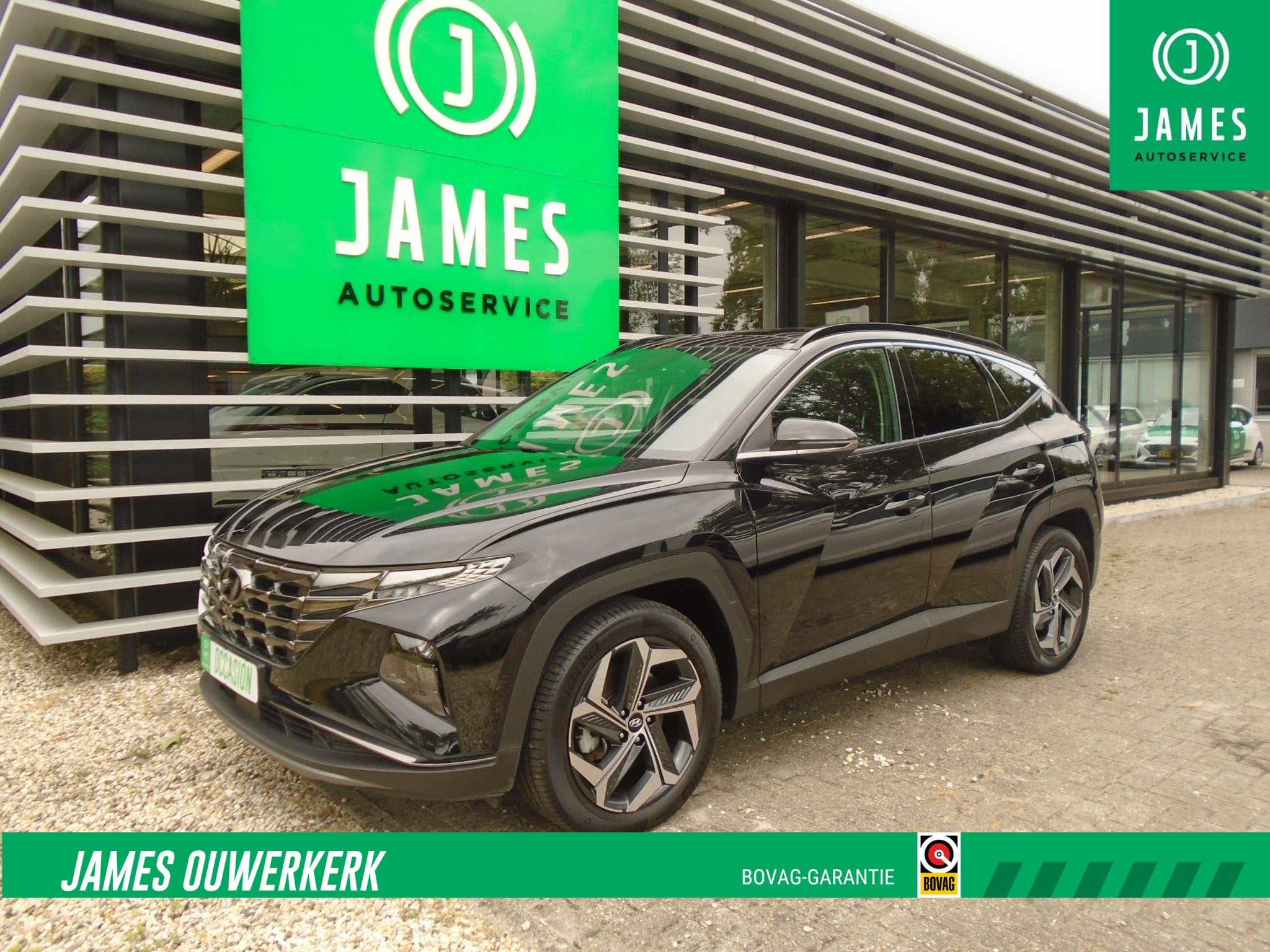 Hyundai Tucson 1.6 T-GDI HEV Premium Sky, Auto's, Gebruikt, 4 cilinders, 1650 kg, Zwart
