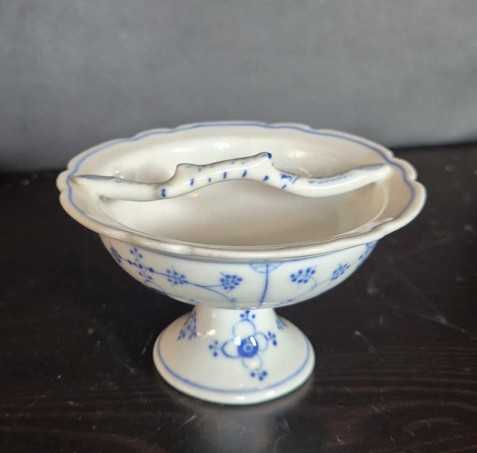 Antiek blauw decor zoutvaatje Limbach?, Antiek en Kunst, Ophalen of Verzenden