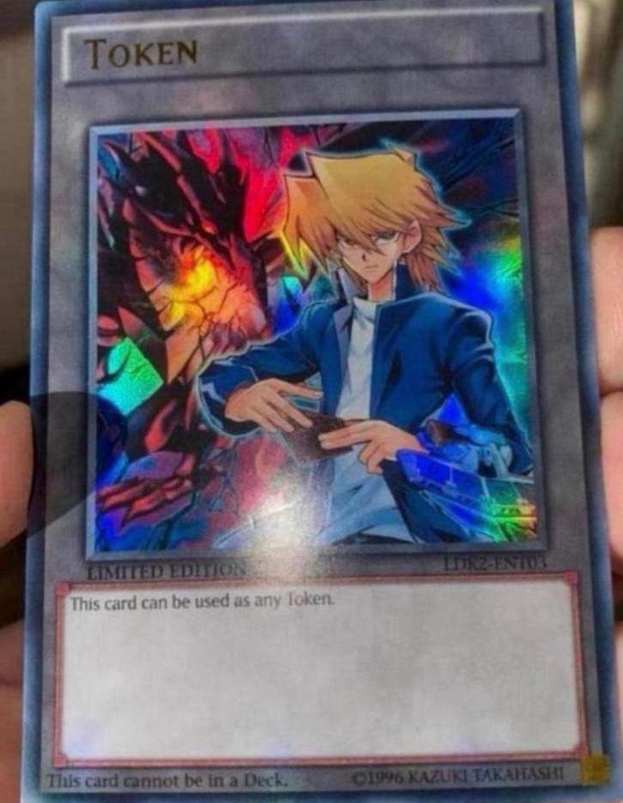 Yu-Gi-Oh! Joey Wheeler & Red eyes Black Dragon Token 1996 !, Hobby en Vrije tijd, Verzamelkaartspellen | Yu-gi-Oh!, Ophalen of Verzenden