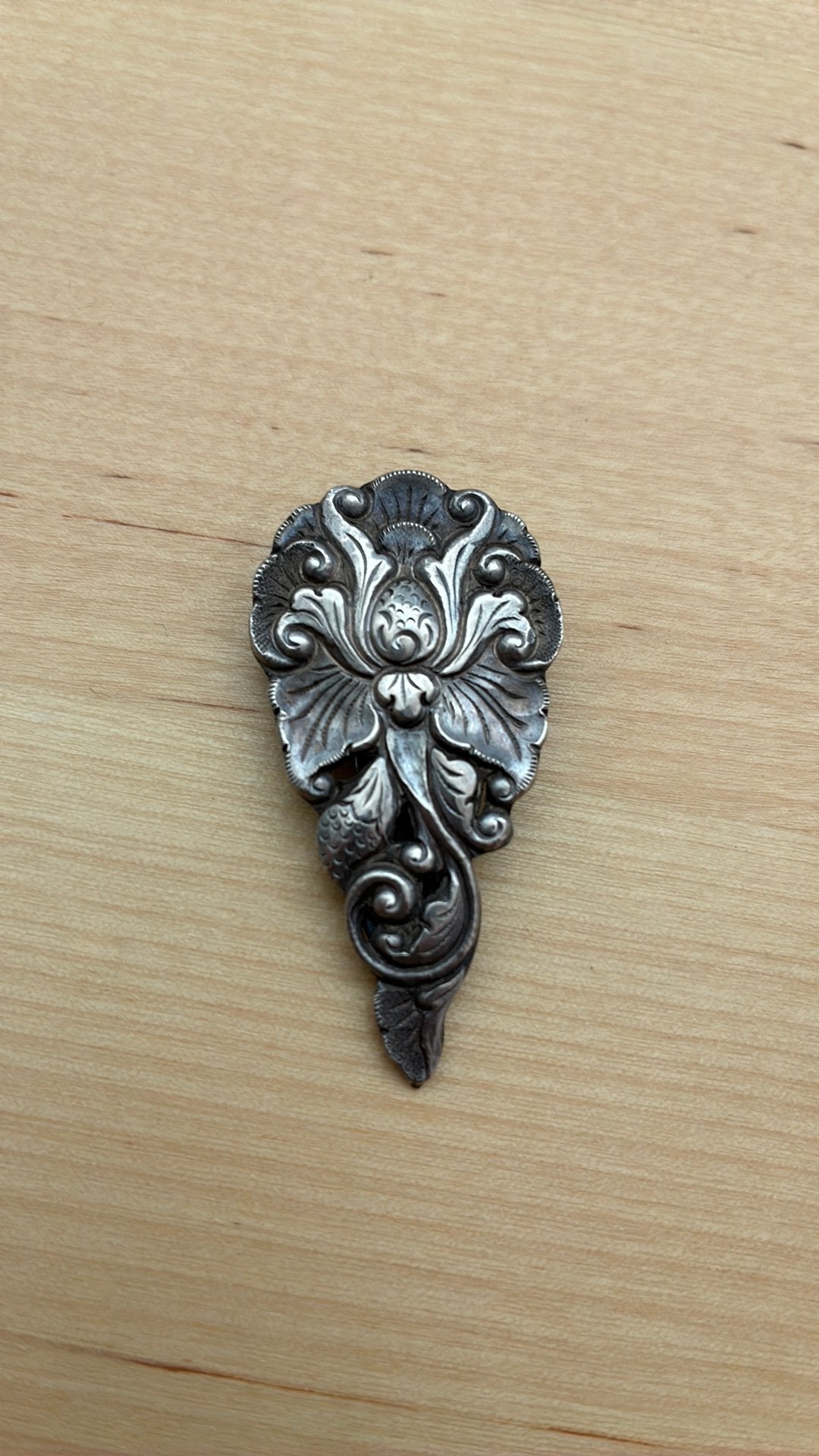 Djokja 800 zilver corsageclip sjaalclip, Ophalen of Verzenden, Zilver
