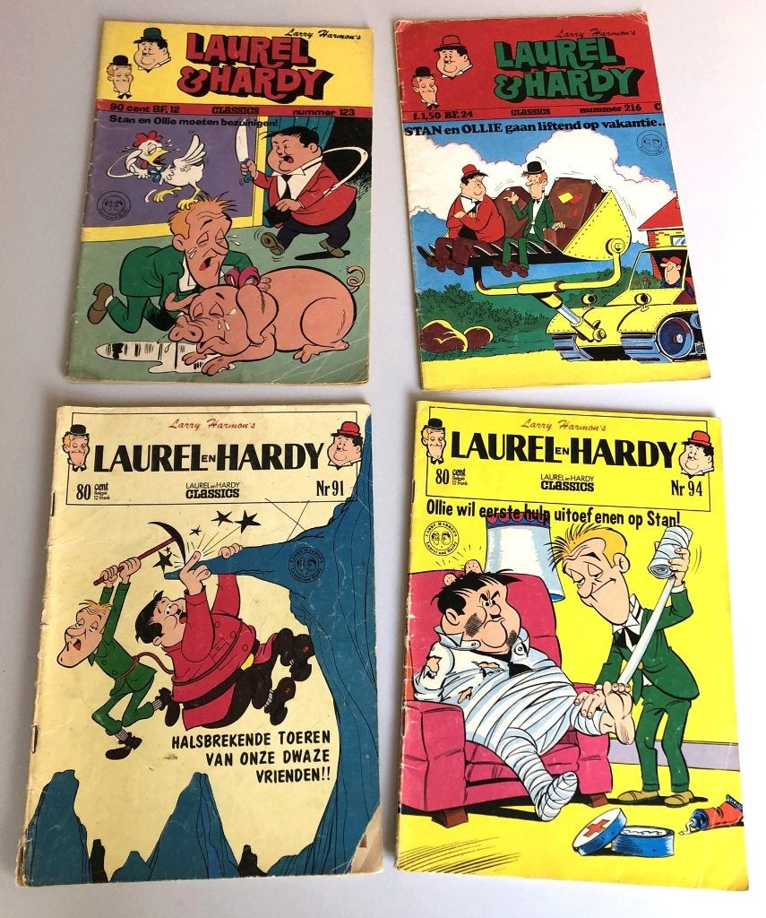 4 Laurel & Hardy comics - jaren zeventig '70, Gelezen, Europa, Ophalen of Verzenden, Meerdere comics