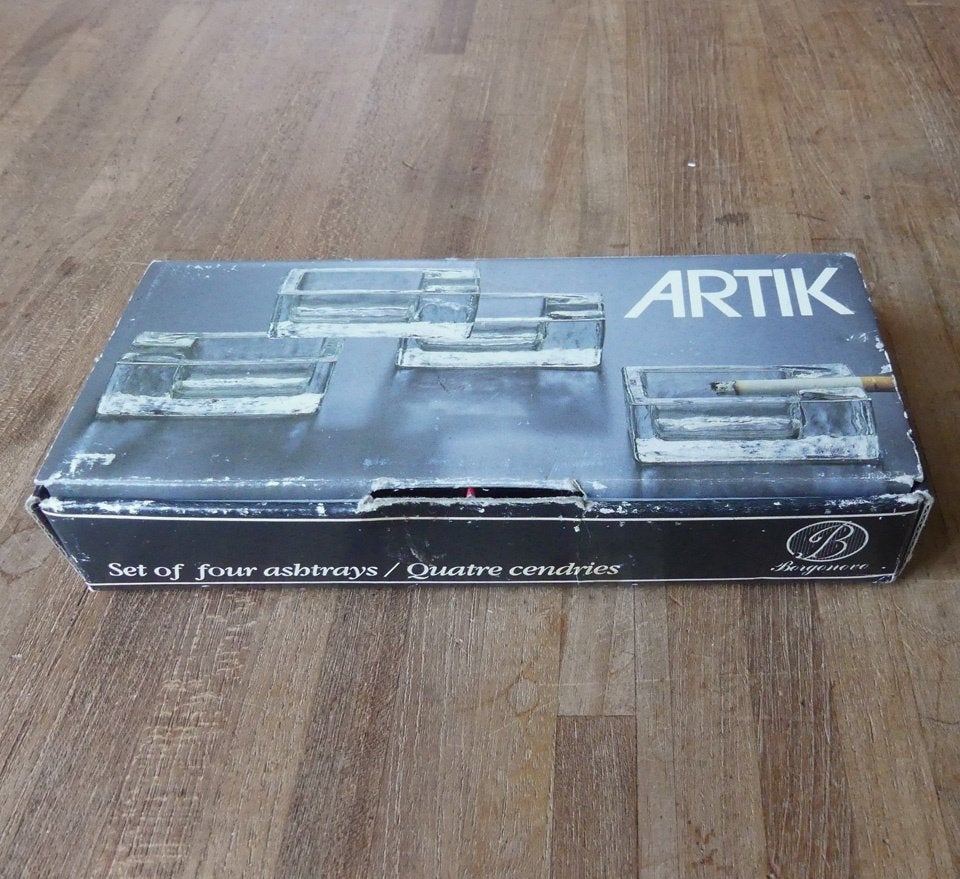 Artik asbakjes glas vintage Vetreria Borgonovo glazen asbak, Verzamelen, Ophalen of Verzenden, Gebruikt, Asbak