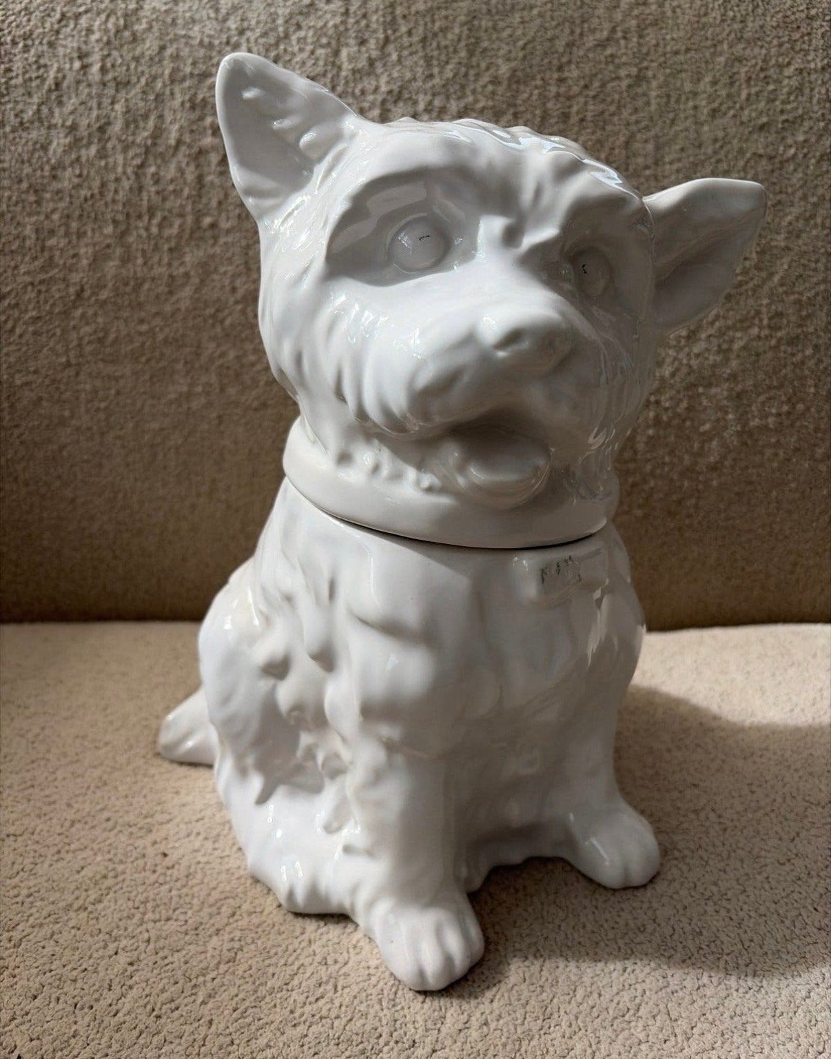Witte Keramische Hond Koekjespot - Westie Design, Verzenden, Wit, Steen/keramiek, Landelijk