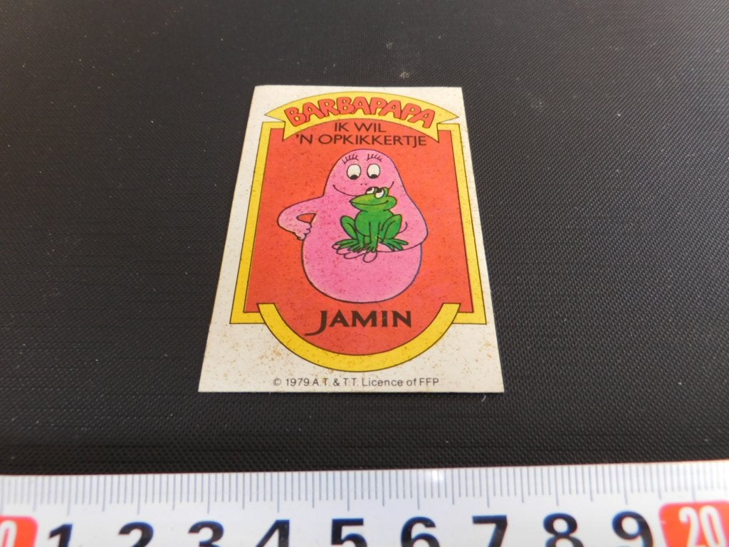 sticker strip BARBAPAPA jamin ik wil 'n opkikkertje, Verzamelen, Ophalen, Zo goed als nieuw