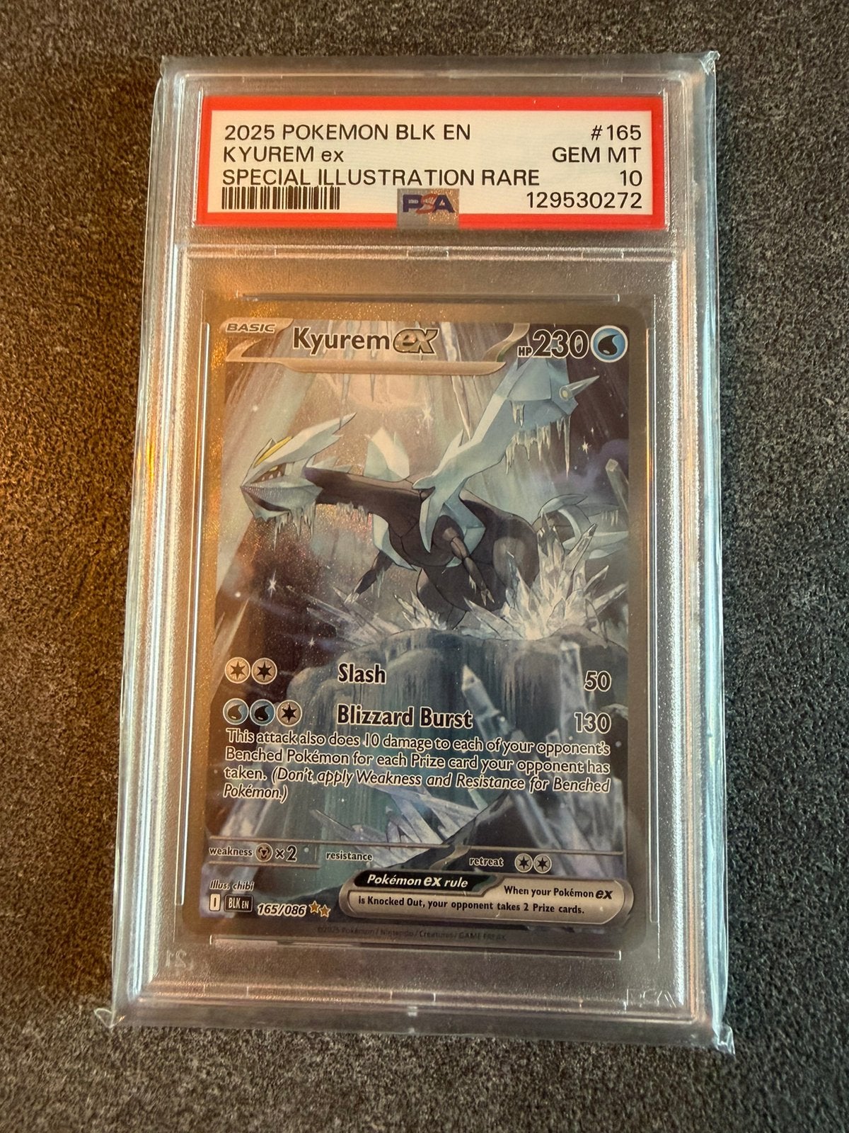 Kyurem Ex 165 Pokémon Black Bolt Graded PSA 10, Ophalen of Verzenden, Zo goed als nieuw