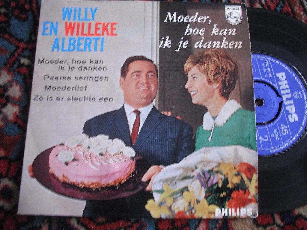 Willy en Willeke Alberti - Ep Moeder hoe kan ik je danken., Ophalen of Verzenden, Gebruikt, 12 inch, Levenslied of Smartlap