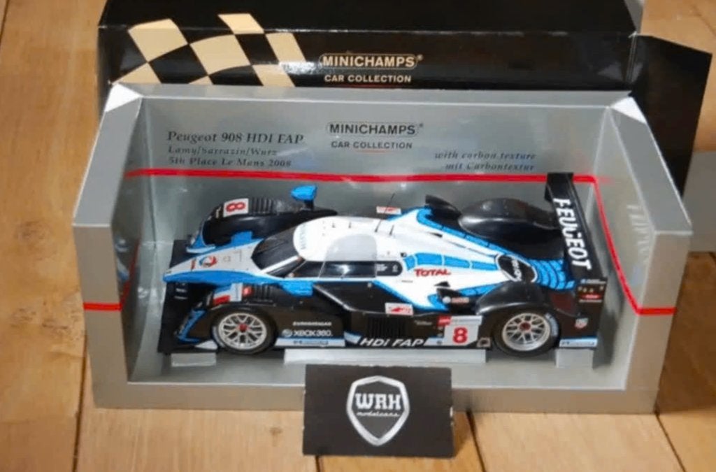 1:18 PEUGEOT 908 LEMANS #8 WURZ Minichamps in doos WRH, Verzenden, Zo goed als nieuw, Auto, MiniChamps