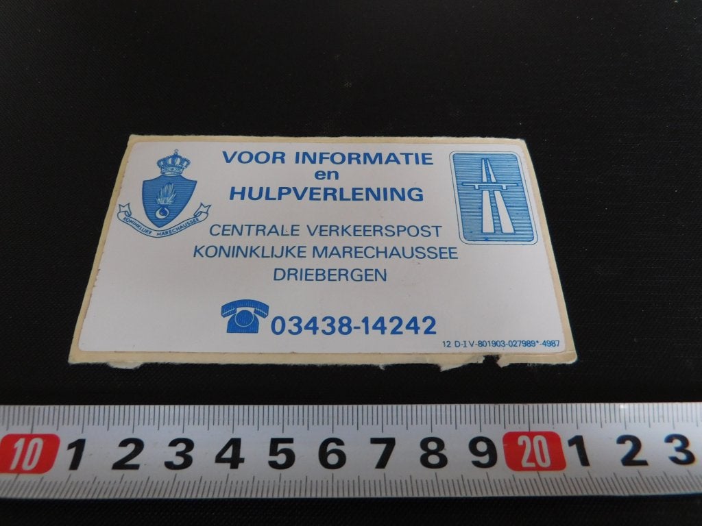 sticker Politie KMAR Leger Centrale Verkeerspost Driebergen*, Ophalen, Zo goed als nieuw