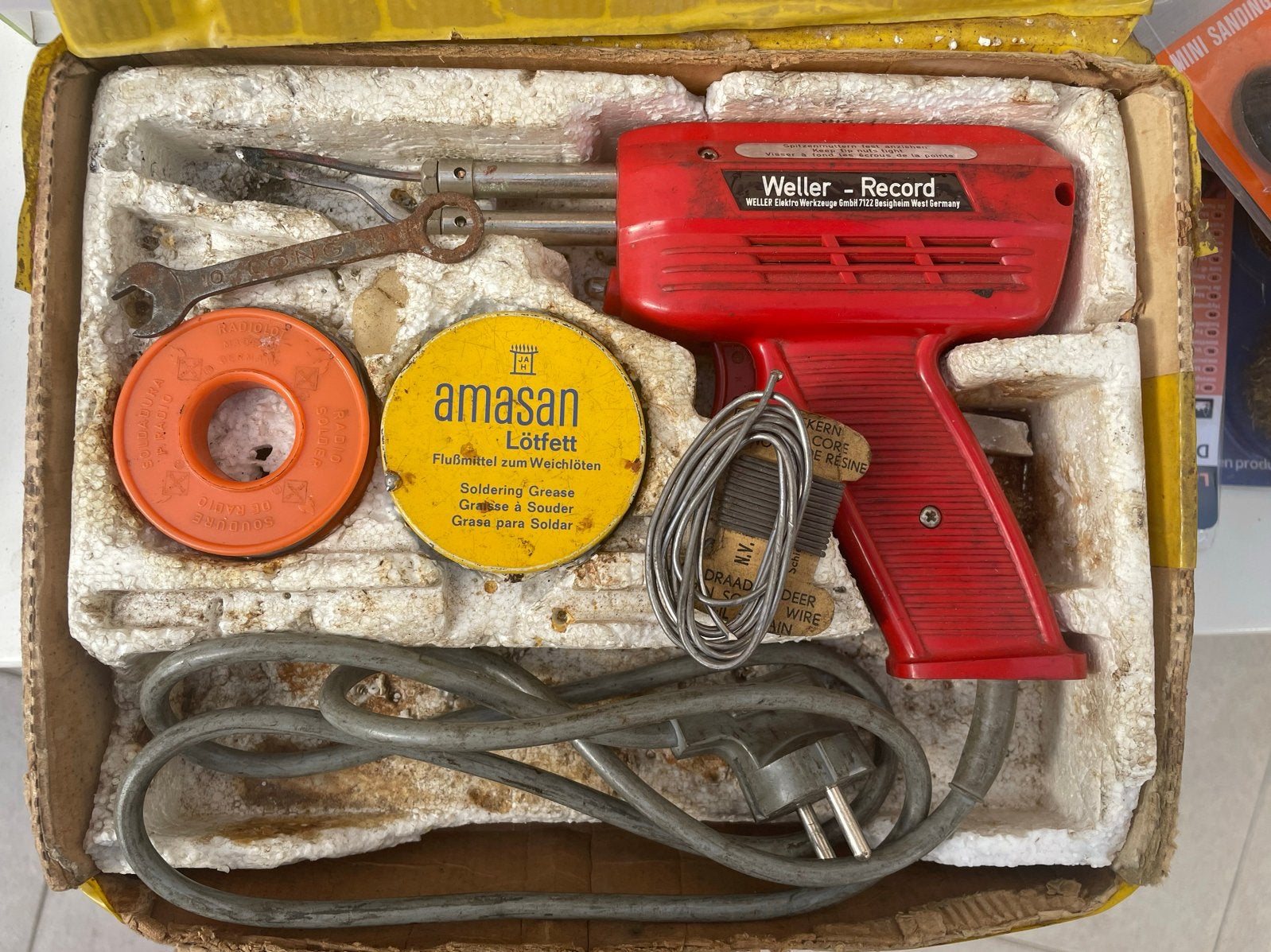 Vintage Weller Record Soldeerpistool met accessoires, Ophalen of Verzenden, Gebruikt, Overige typen, Overige merken