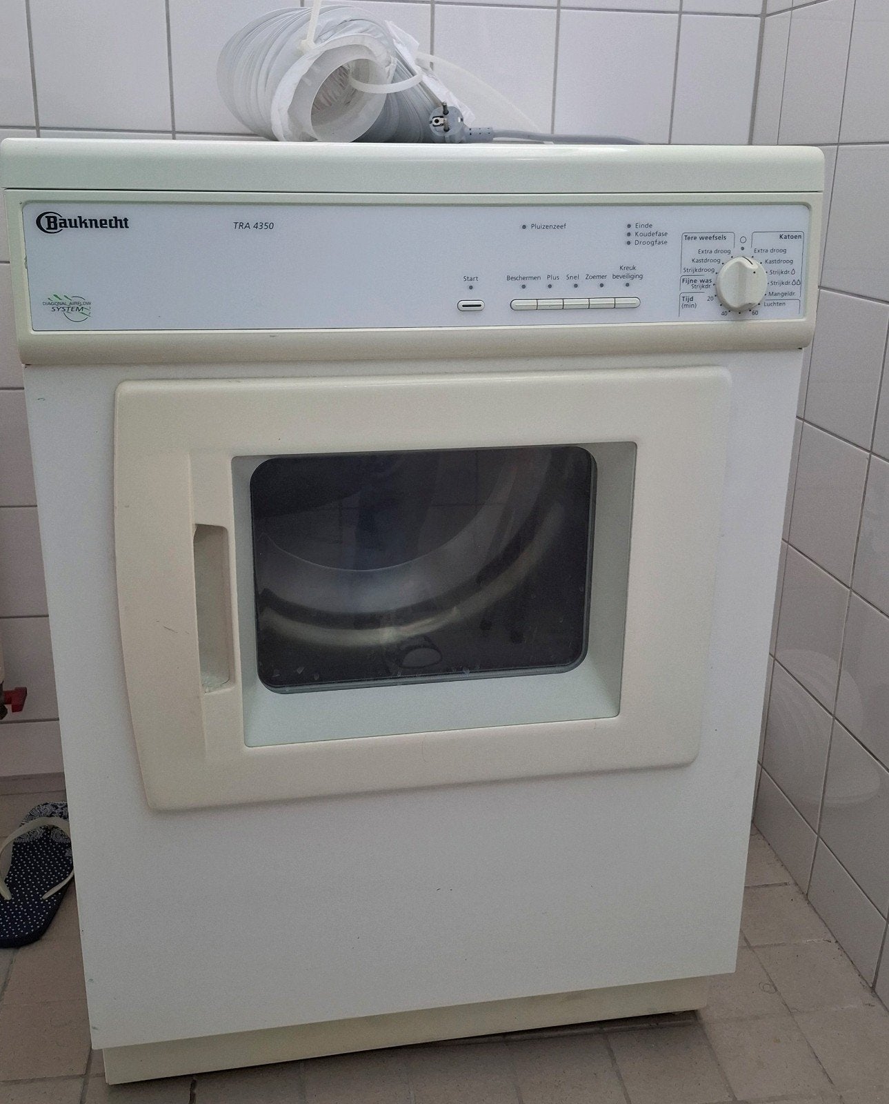 Bauknecht TRA 4350 Droger, Witgoed en Apparatuur, Wasdrogers, Ophalen, Gebruikt, Luchtafvoer, 85 tot 90 cm