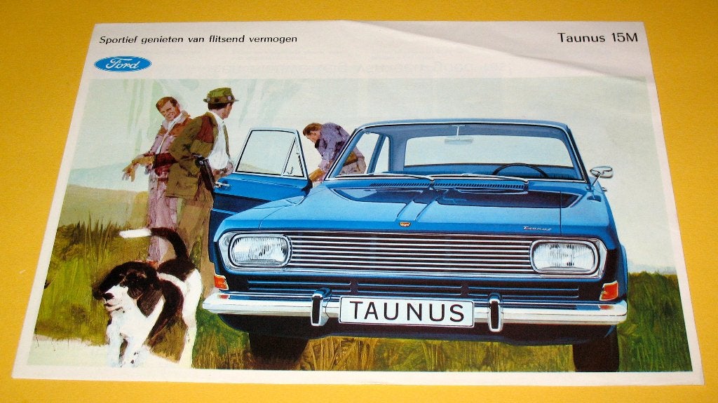 Folder autofolder Ford Taunus 15M 1966, Ophalen of Verzenden, Gelezen, Ford