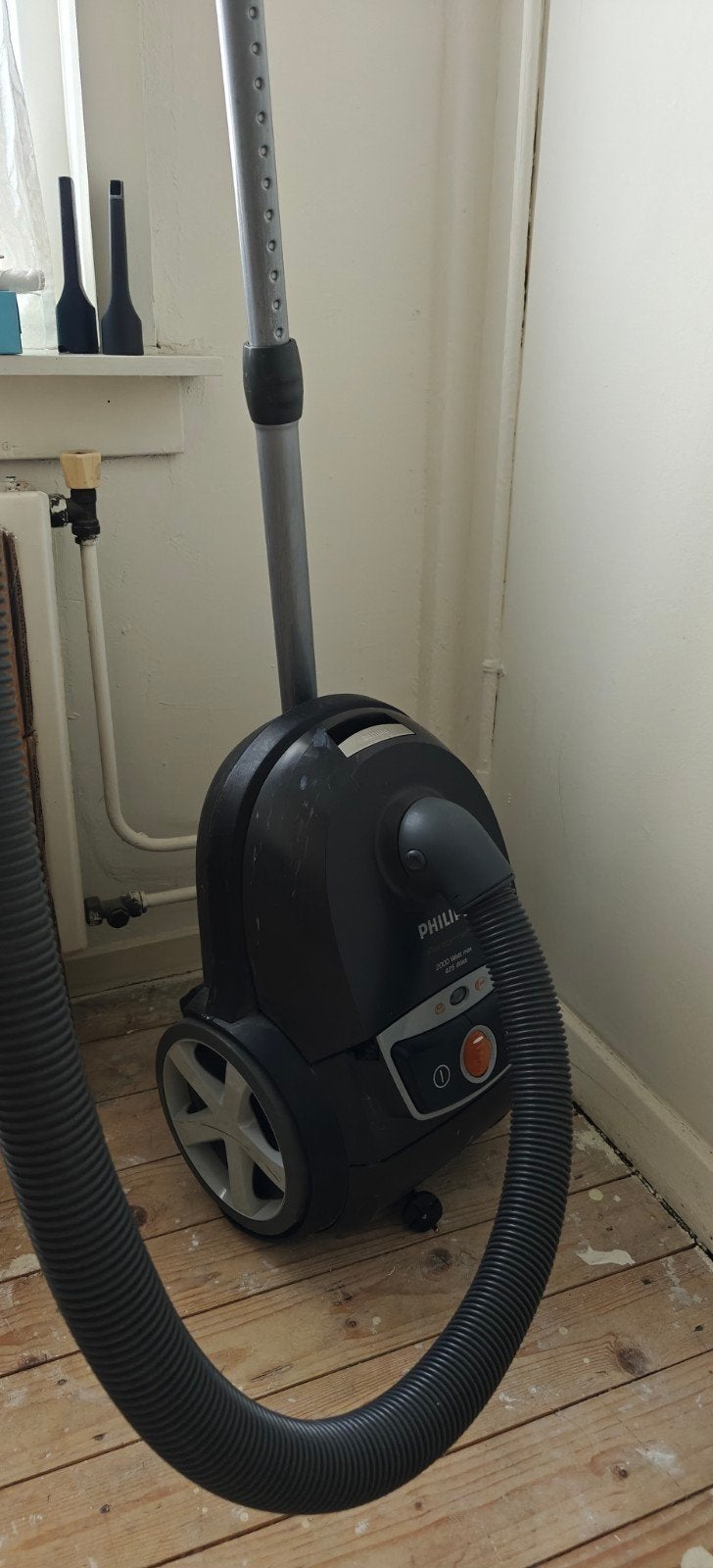 Philips Stofzuiger met stofzakken en accessoires, Gebruikt, Philips, Sledestofzuiger, Geschikt voor harde vloeren