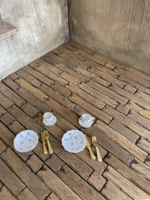 poppenhuis Reutter koffieset Gold Checker, Ophalen of Verzenden, Nieuw, Poppenhuis