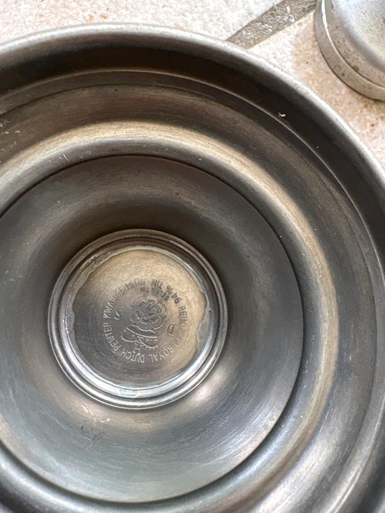 Vintage tinnen kaarsenhouder - Royal Dutch Pewter, Ophalen of Verzenden