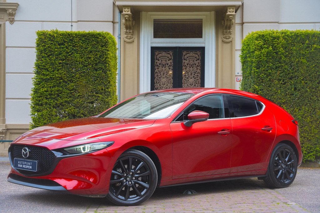 Mazda 3 2.0 e-SkyActiv-X M Hybrid 186 Luxury 360 CAM | LEDER, Auto's, Mazda, Voorwielaandrijving, 1998 cc, Gebruikt, Euro 6