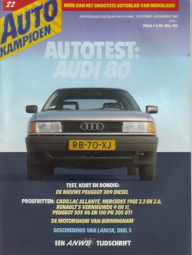 Autokampioen 22 1986 : Mercedes Benz 190 2.3 & 2.6 - Peugeot, Ophalen of Verzenden, Gelezen, Algemeen
