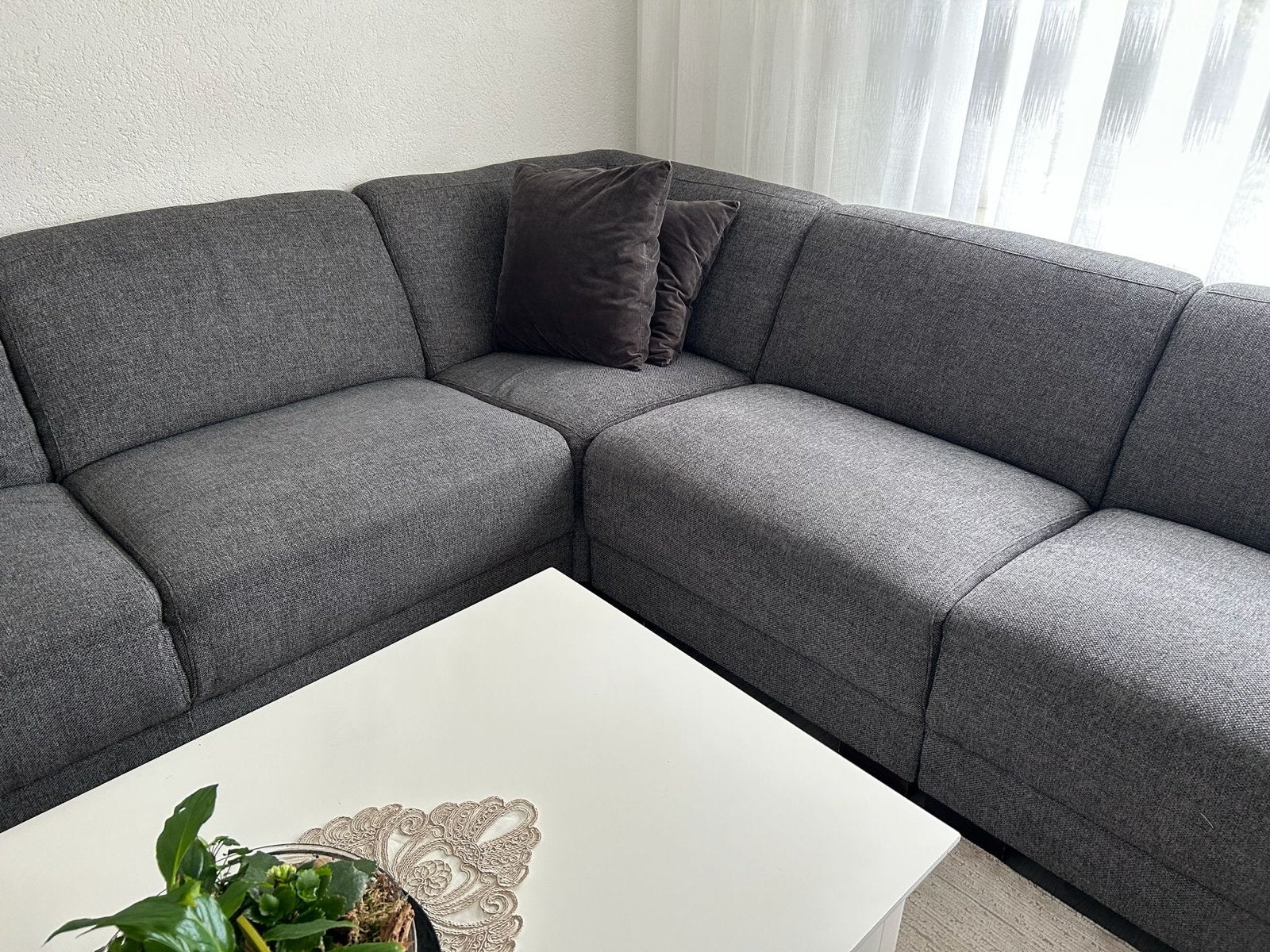Grijze Hoekbank met Longchair, Huis en Inrichting, Banken | Bankstellen, Ophalen, 250 tot 300 cm, Gebruikt, 100 tot 125 cm