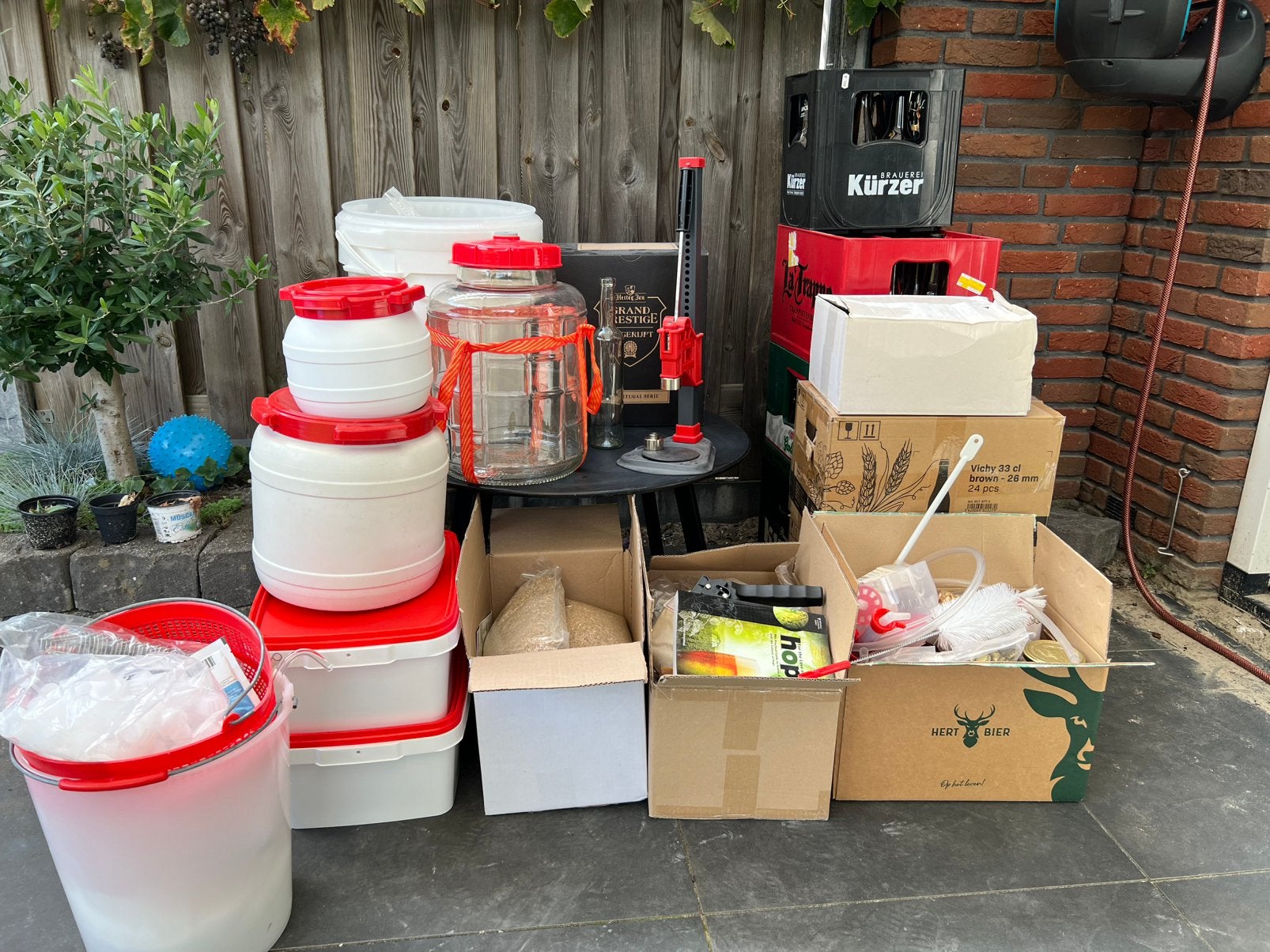Complete partij bierbrouwspullen / thuisbrouwset, Ophalen, Gebruikt