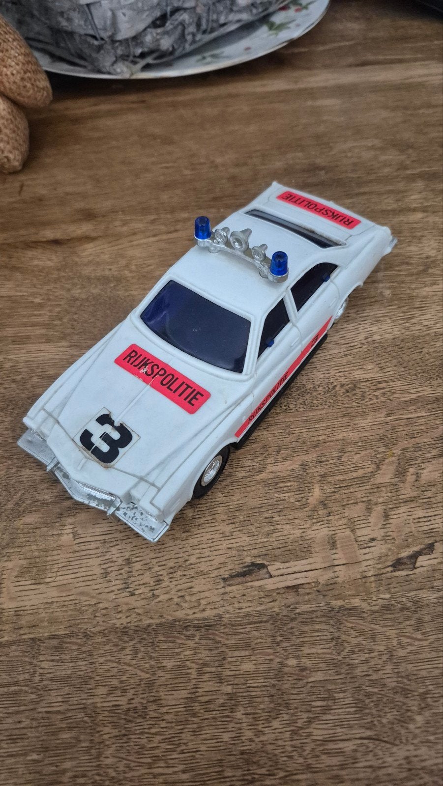 Vintage Rijkspolitie Speelgoedauto - Nummer 3, Kinderen en Baby's, Ophalen of Verzenden, Gebruikt