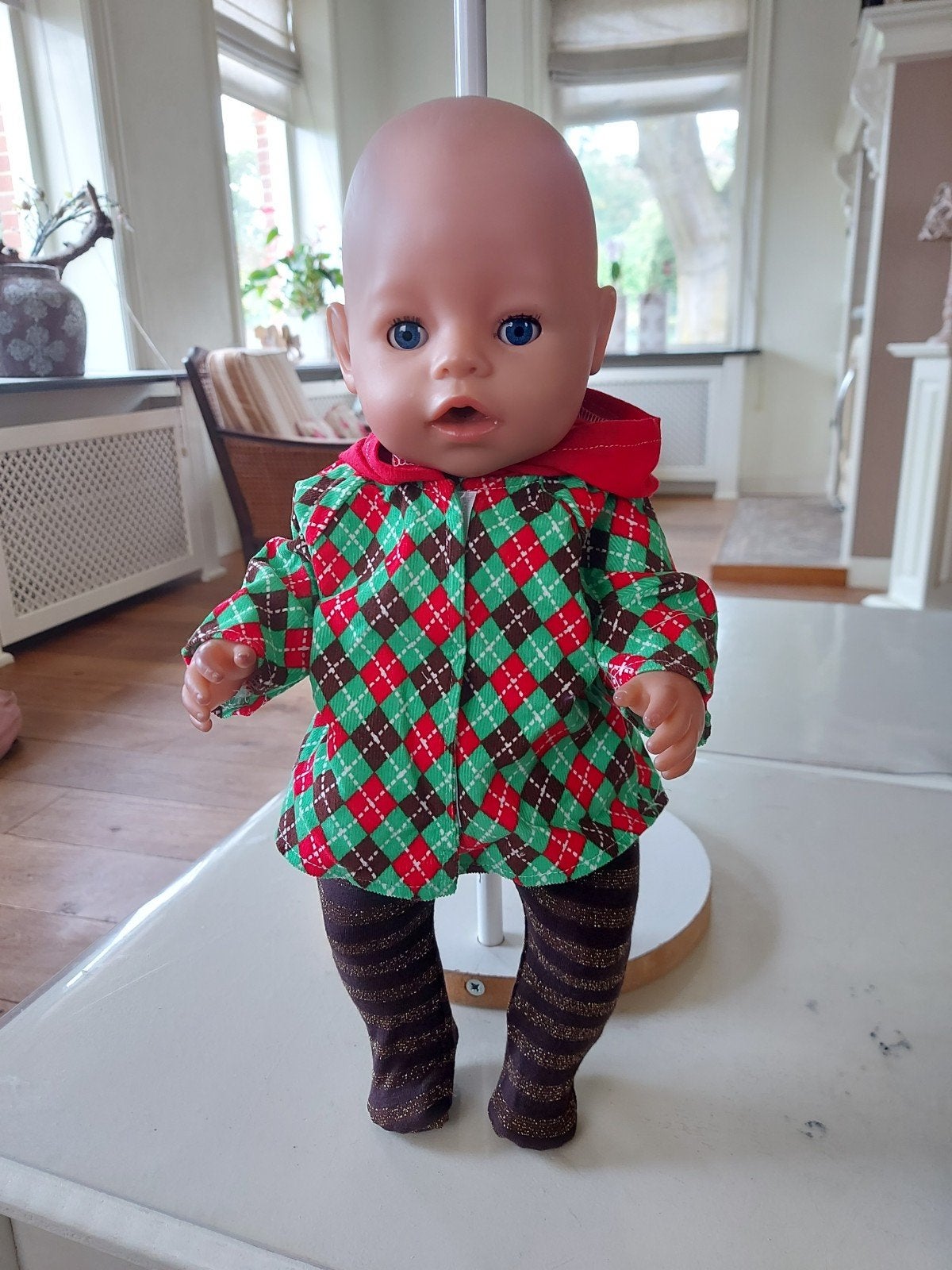 2 delig ruit set baby born pop 43cm, Ophalen of Verzenden, Nieuw, Babypop