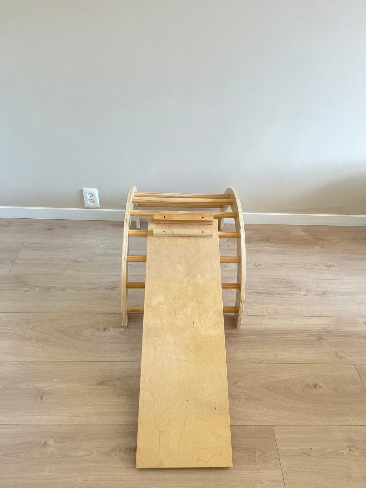 Houten Speel Klimrek met Glijbaan en Trappetje, Ophalen, Zo goed als nieuw, Glijbaan