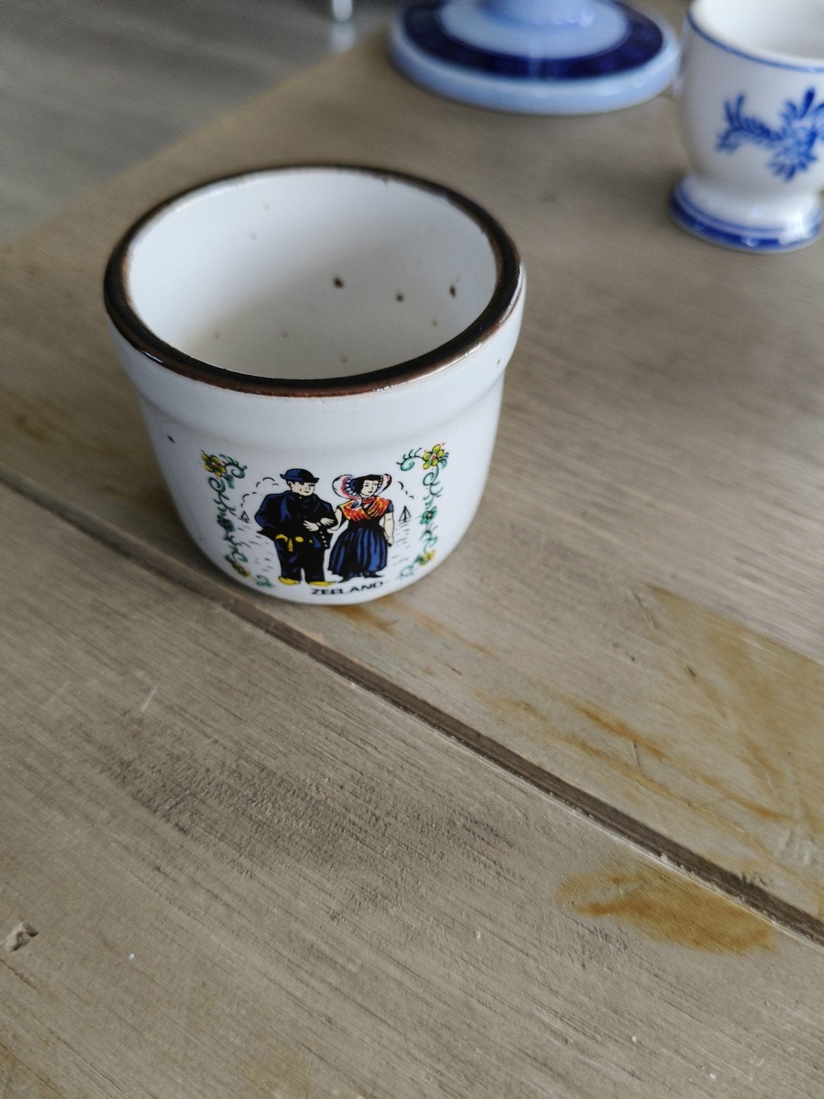 Vintage Zeeuws potje met traditionele klederdracht, Ophalen of Verzenden