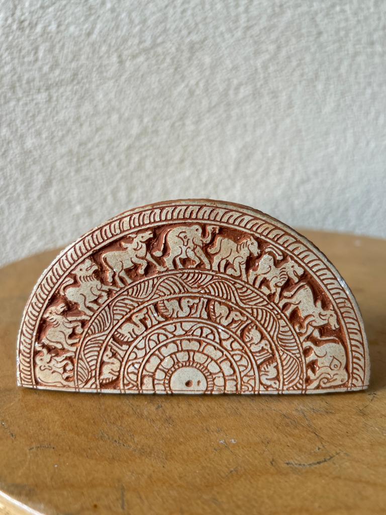 Decoratieve Steen met Aziatische Dierenreliëfs, Ophalen of Verzenden