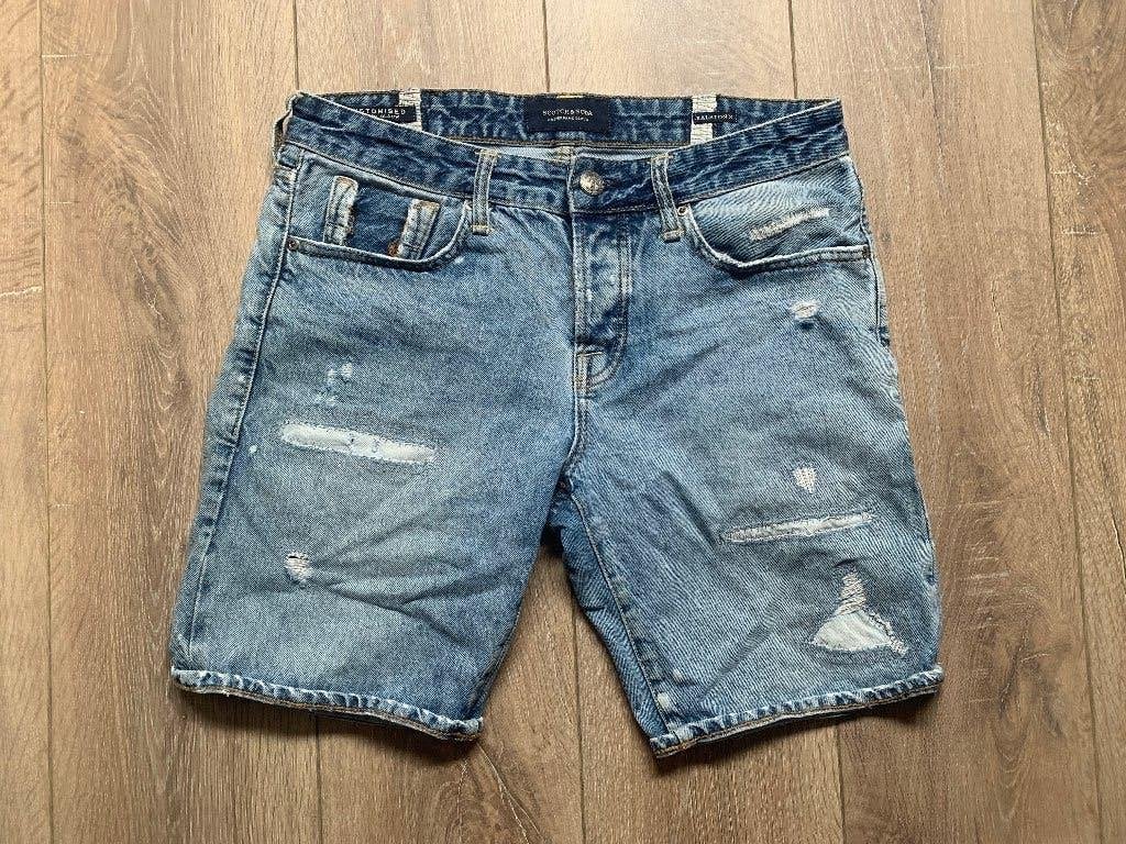 Scotch&Soda jeans short korte broek destroid blauw W29= S/46, W32 (confectie 46) of kleiner, Gedragen, Scotch & Soda, Verzenden