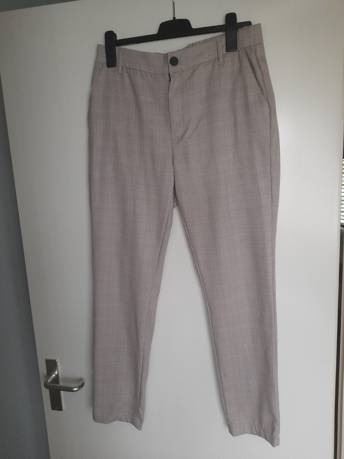 heren geruite pantalon mt L, Kleding | Heren, Ophalen of Verzenden, Zo goed als nieuw, Maat 48/50 (M), Beige