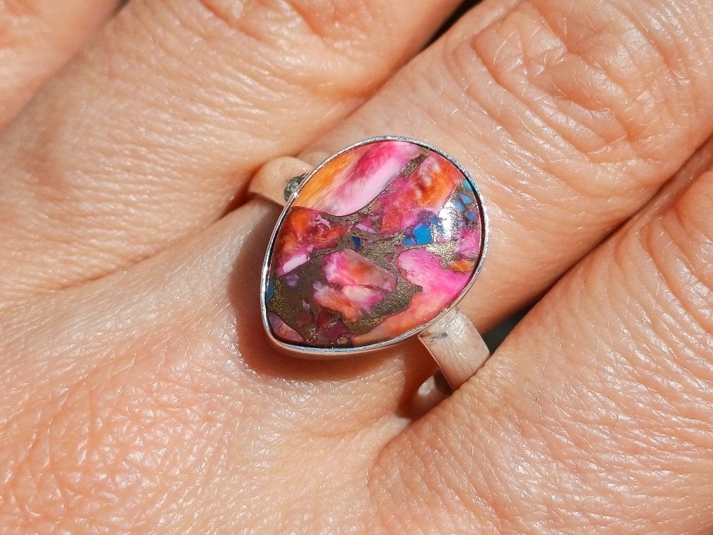 Vanoli 925 zilveren ring pink oester koper turquoise maat 18, Sieraden, Tassen en Uiterlijk, Daiva1973@hotmail.com, Vanoli, Amsterdam