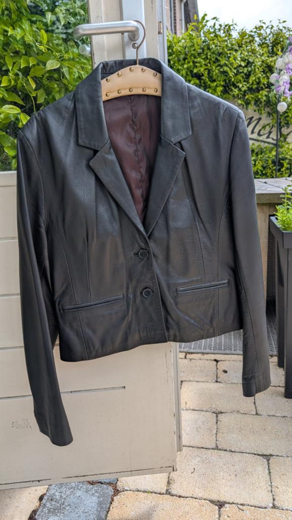 kort leren jasje xl, Kleding | Dames, Ophalen of Verzenden, Zo goed als nieuw, Maat 46/48 (XL) of groter, Zwart