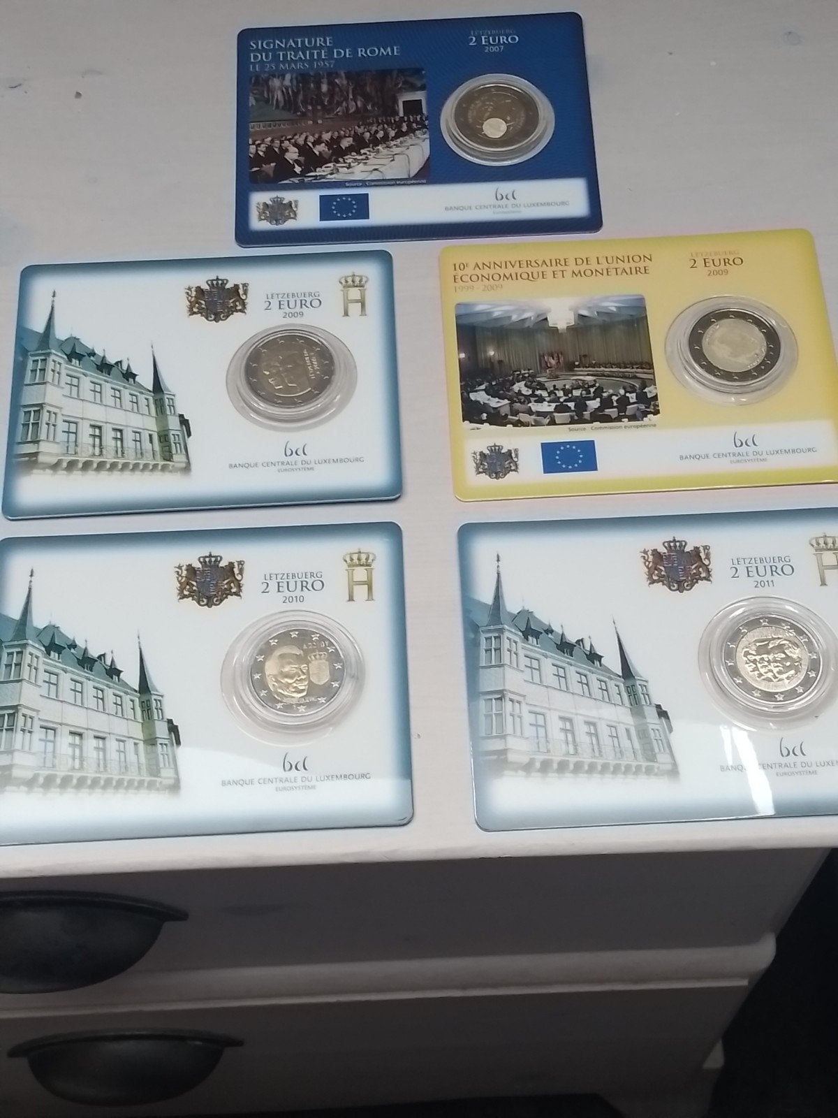 Lot 2-Euro-coincards Luxemburg (5x), Postzegels en Munten, Ophalen of Verzenden, Nederland, Munten