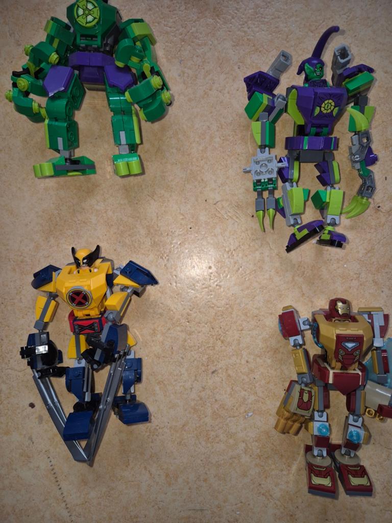 Lego Marvel Mechs: Iron Man, Wolverine, Hulk, Green Goblin, Ophalen, Lego, Zo goed als nieuw, Complete set