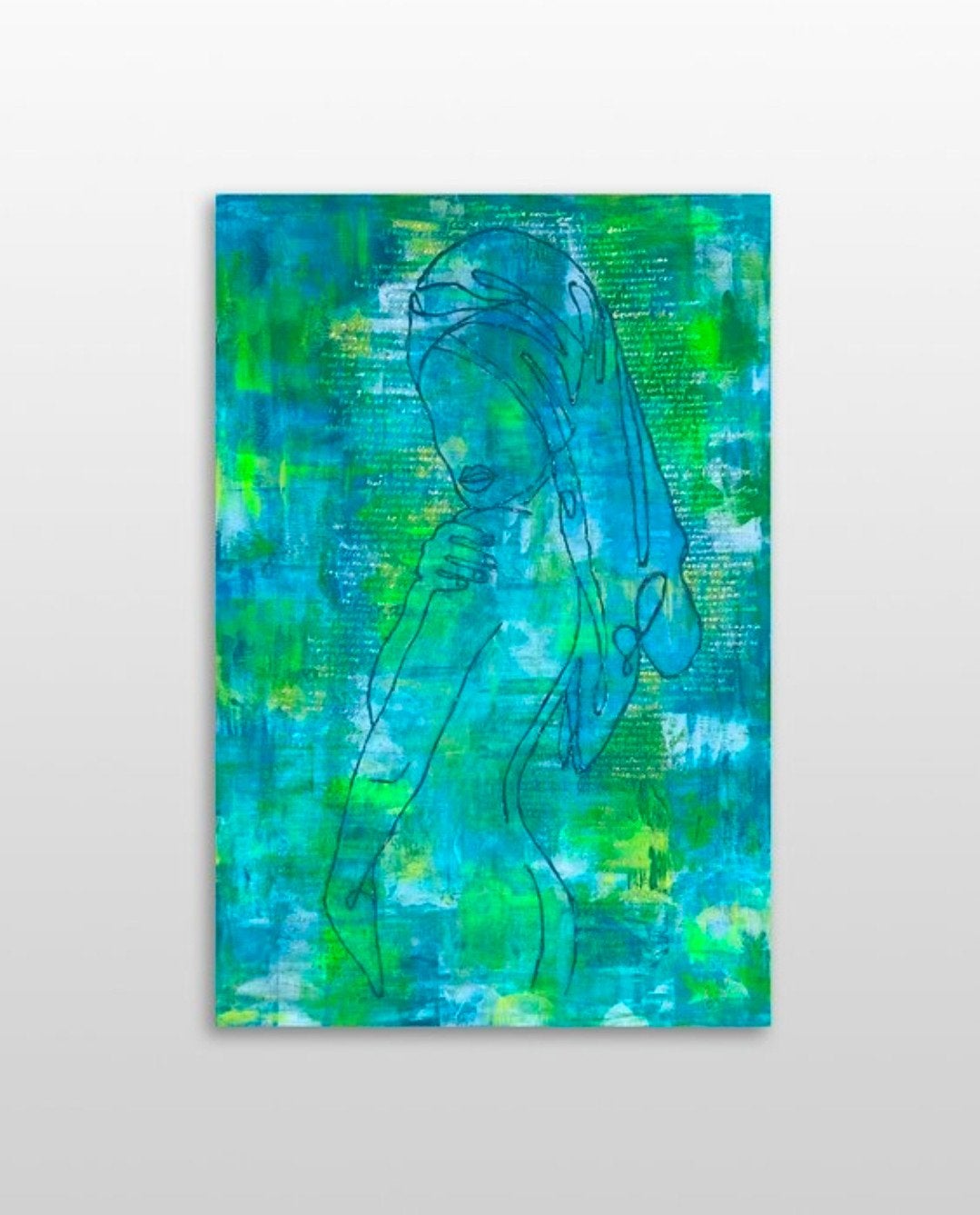 Origineel Elise Eekhout – Liza 01 XL – 120  80 cm, Antiek en Kunst, Op houten frame, Ophalen of Verzenden, Textiel, Figuren