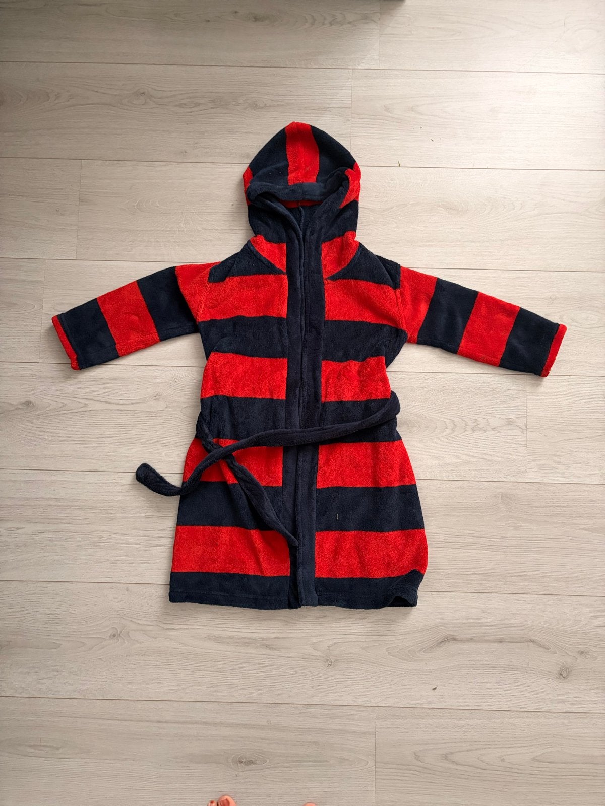 Kinderbadjas rood/blauw gestreept, Kinderen en Baby's, Ophalen of Verzenden, Zo goed als nieuw, Jongen of Meisje