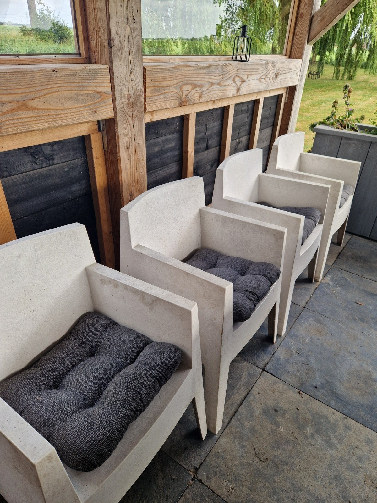 Set van 6 Box stoelen (eventueel met kussens), Ophalen, Gebruikt