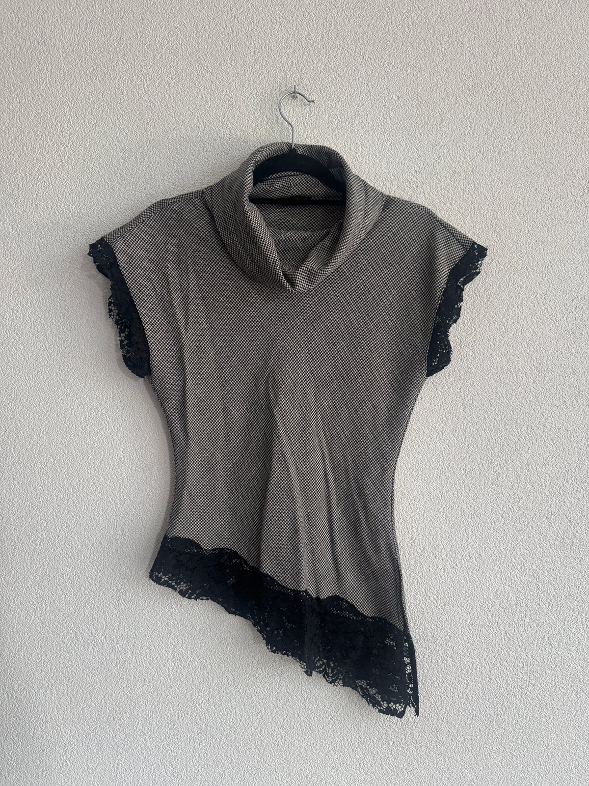 Zara asymmetrische top met geruite print, Bruin, Zara, Ophalen of Verzenden, Zo goed als nieuw