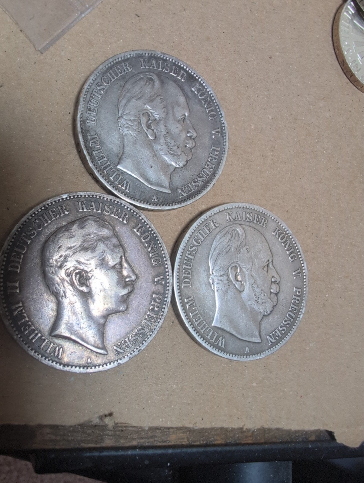 Set van 3 Duitse 5 Mark zilveren munten (1874, 1903), Ophalen of Verzenden, Zilver