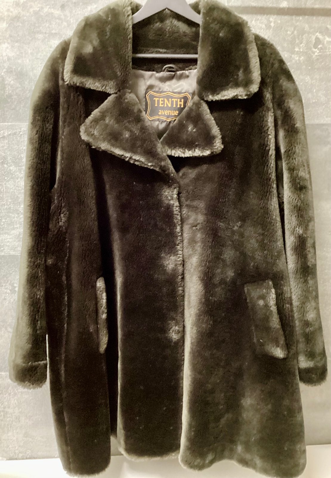 Faux Fur vintage jas, donkerbruin, 48-50, A-lijn, Ophalen of Verzenden, Gedragen, Maat 46/48 (XL) of groter, Bruin