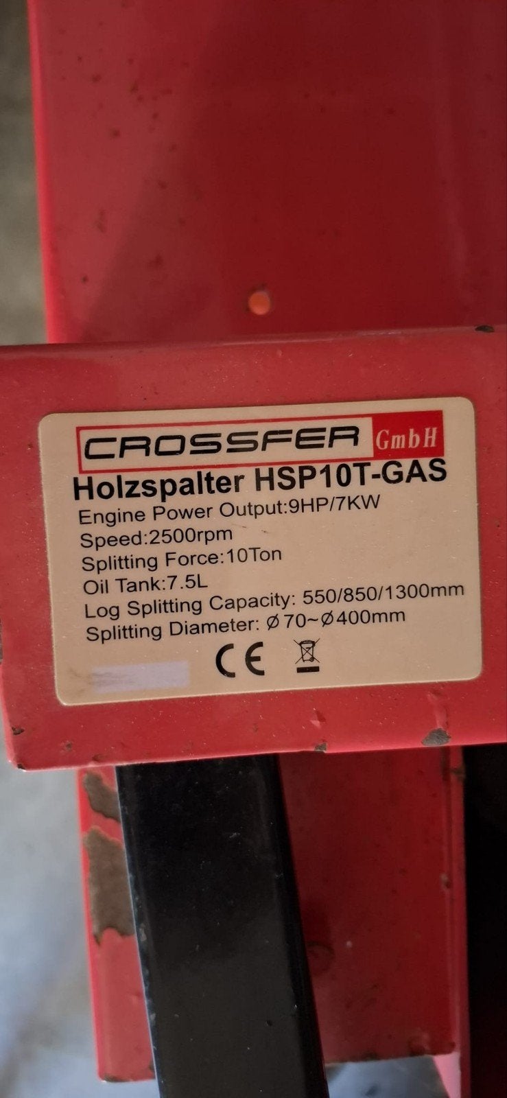 houtklover. kloofmachine., Ophalen, Gebruikt, Benzine, Staand