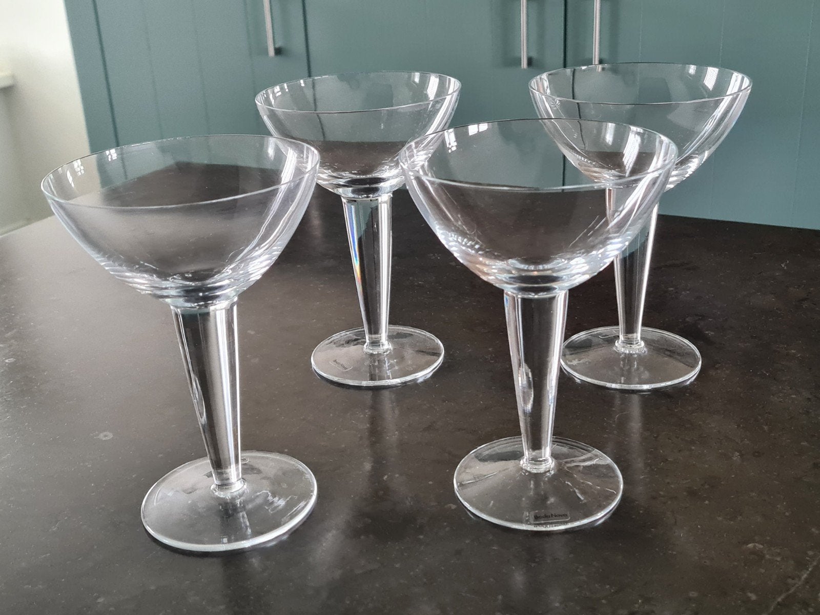 4 champagneglazen coupes boda nova select, Ophalen of Verzenden, Zo goed als nieuw, Overige typen