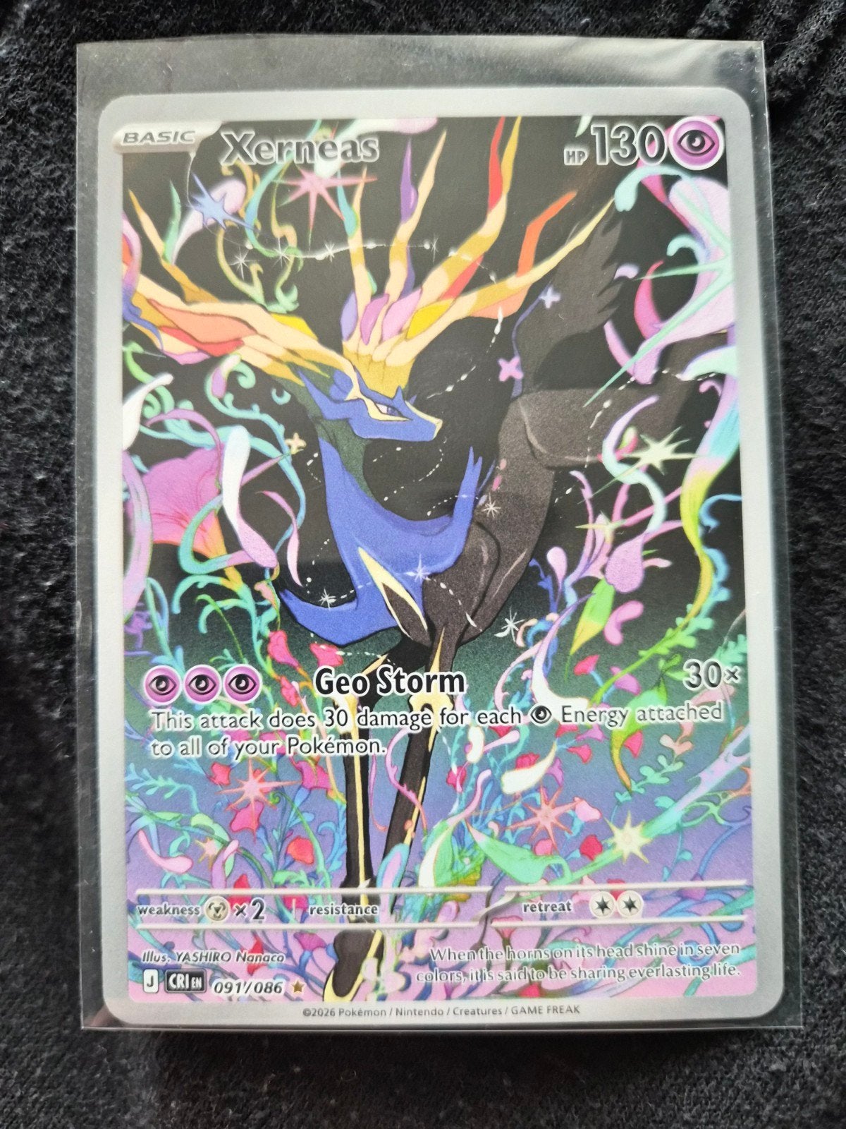 Xerneas 091/086 Full Art Pokémon Kaart, Ophalen of Verzenden, Zo goed als nieuw, Losse kaart, Foil