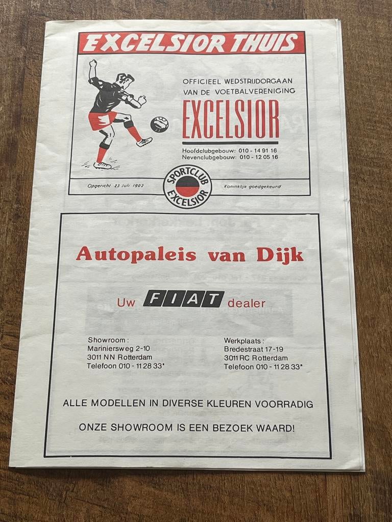 Excelsior - Ajax programma 1985/1986 met Van Basten e.a., Verzamelen, Ophalen of Verzenden, Gebruikt, Ajax, Overige typen