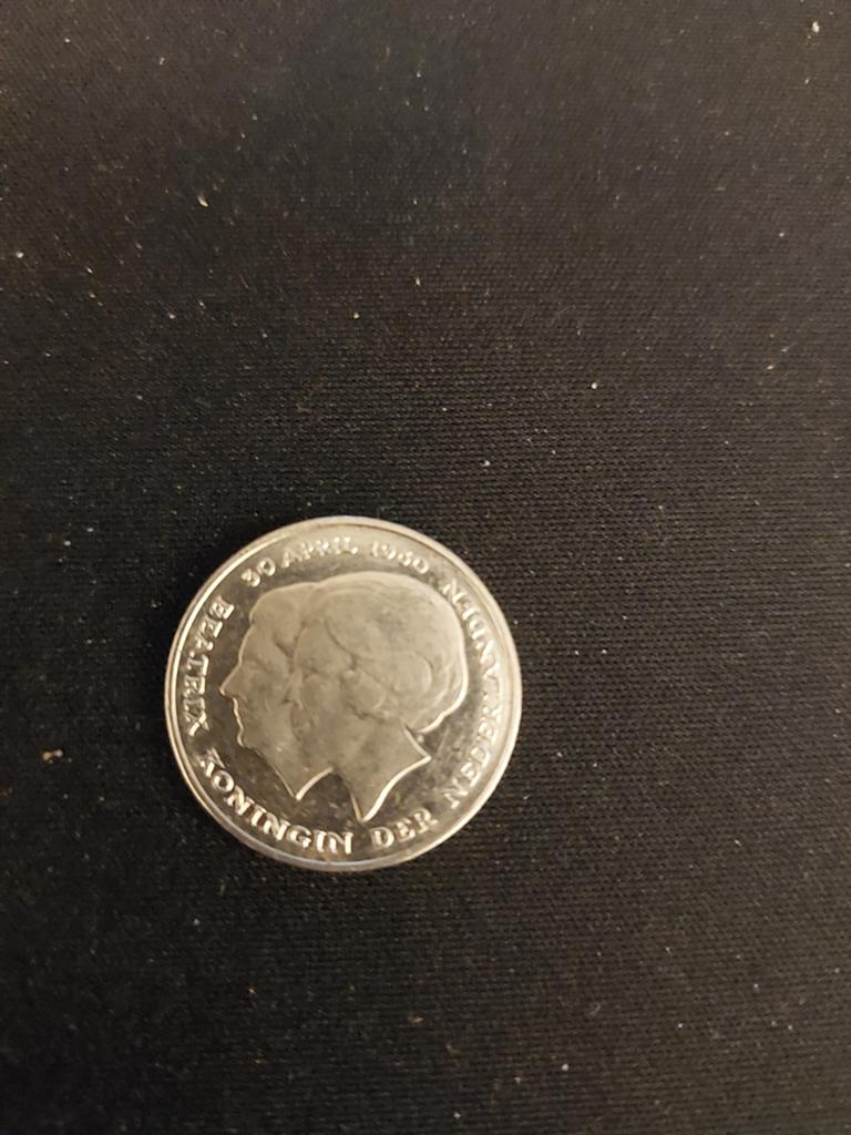 1 Gulden dubbele kop, Postzegels en Munten, Munten | Nederland, Ophalen of Verzenden, Koningin Beatrix, 1 gulden, Losse munt