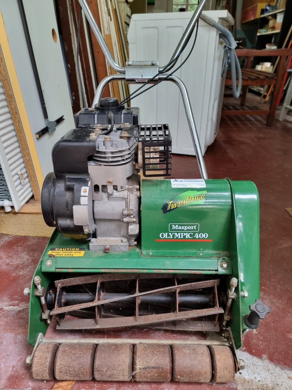 Masport Olympic 400 Kooimesmaaier - Benzine, Tuin en Terras, Ophalen, Gebruikt, Masport, Benzine-grasmaaier