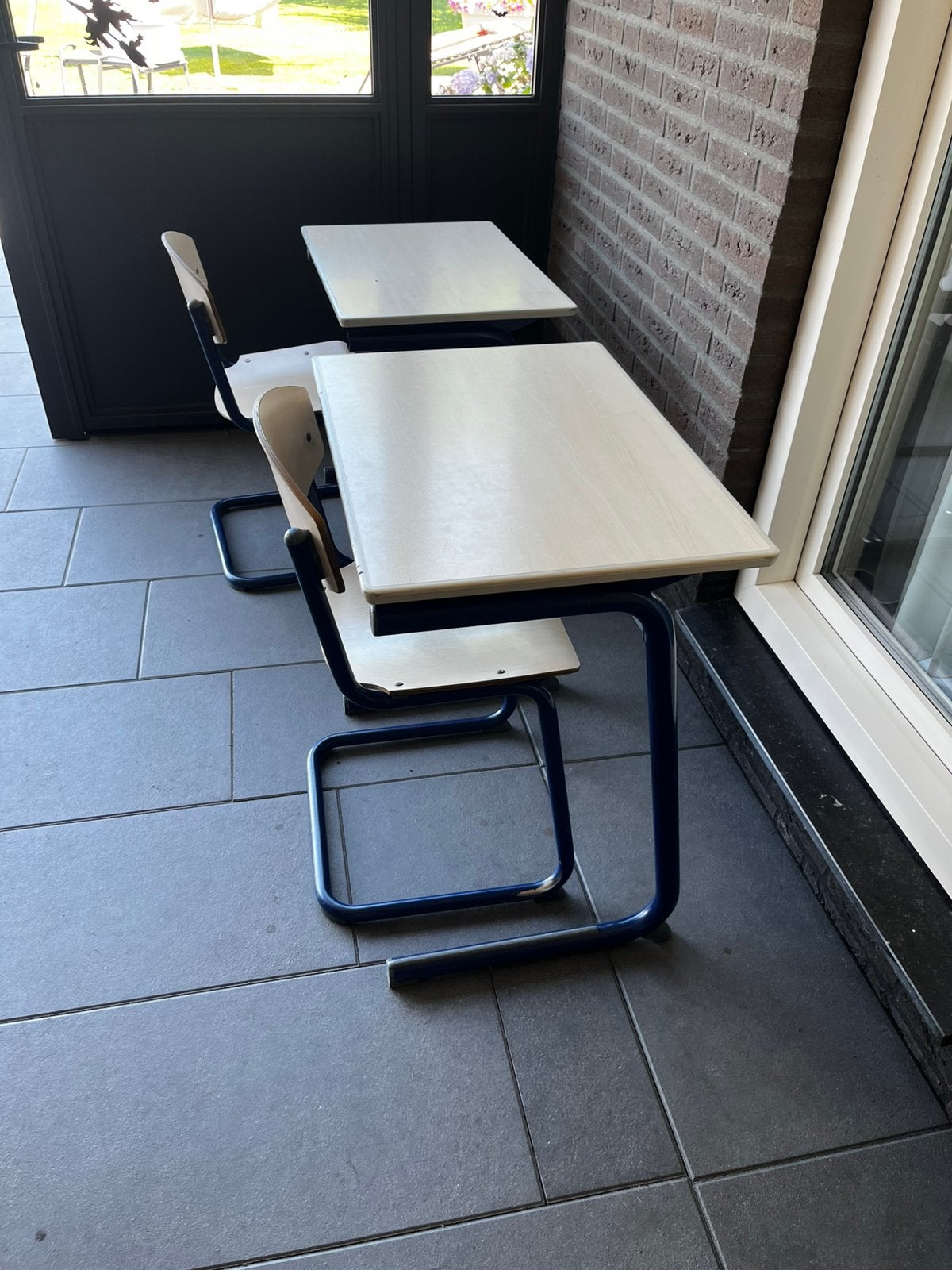 Schoolmeubilair tafeltjes stoelen en lades, Huis en Inrichting, Bureaustoelen, Gebruikt, Zwart, Ophalen of Verzenden