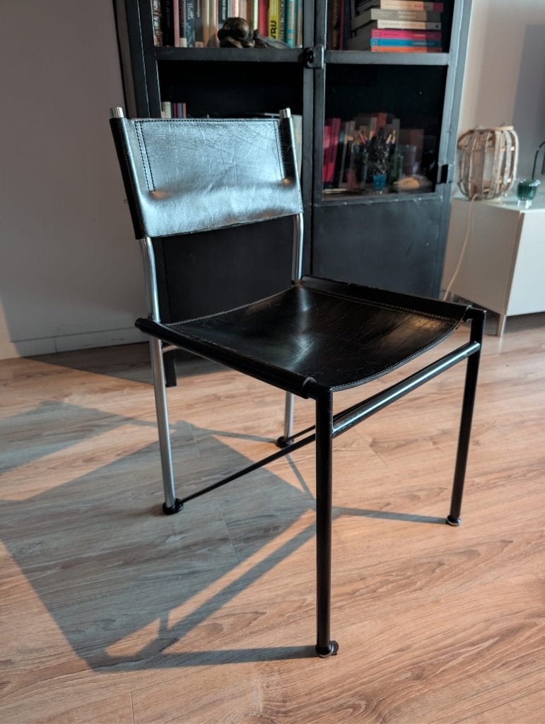 Walter Antonis voor Metaform - set van 4 eetkamerstoelen, Ophalen, Gebruikt, Zwart, Vier