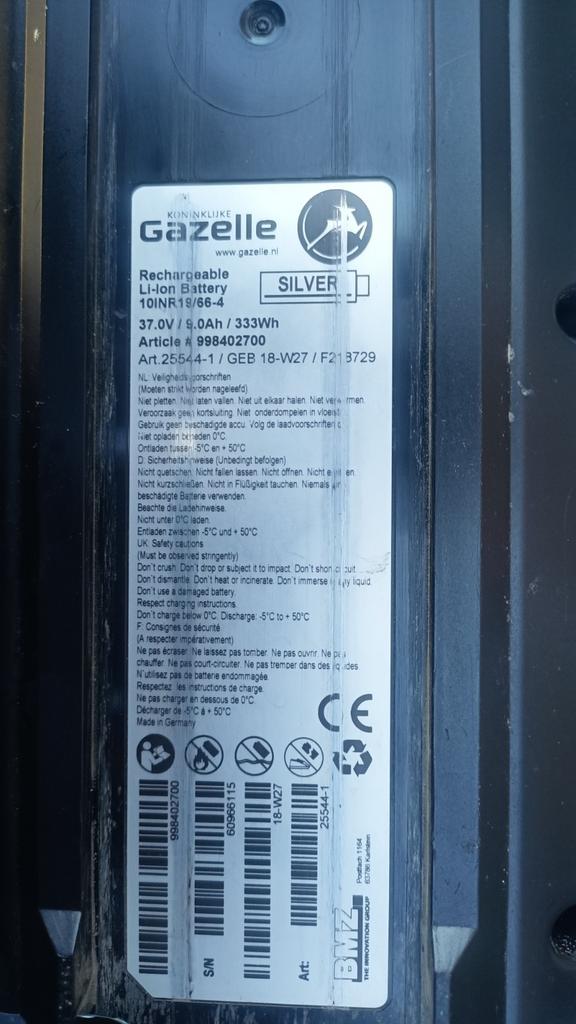 Accu Silver en oplader Gazelle, Verzenden, Nieuw